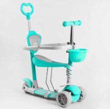 Самокат дитячий триколісний 5в1 Best Scooter B-2011 з захисним бампером (самокат+беговел+каталка з ручкою)
