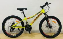 Спортивний гірський велосипед 24д CORSO «SCORPIO» SC-24056 з дисковими гальмами/SunRun 21 швидкість/жовтий