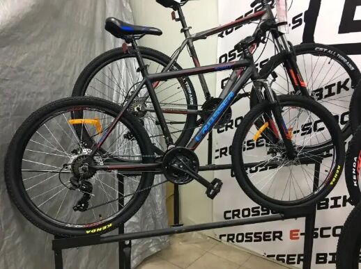 Спортивний гірський велосипед Crosser SPORT колеса 26 дюймів алюмінієва рама Чорно-Синій