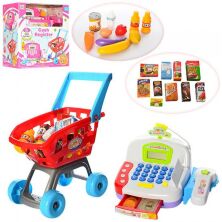 Детская тележка с кассой и продуктами LS 820A23-A23-1