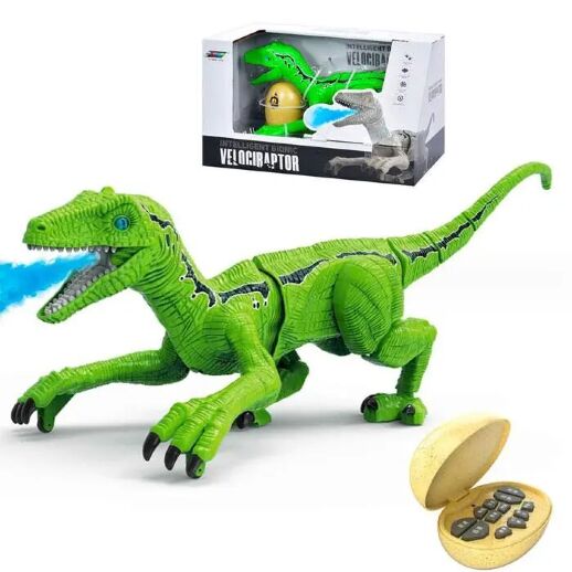 Інтерактивний динозавр на радіокеруванні K26 з парогенератором, звуковими та світловими ефектами.Салатовий