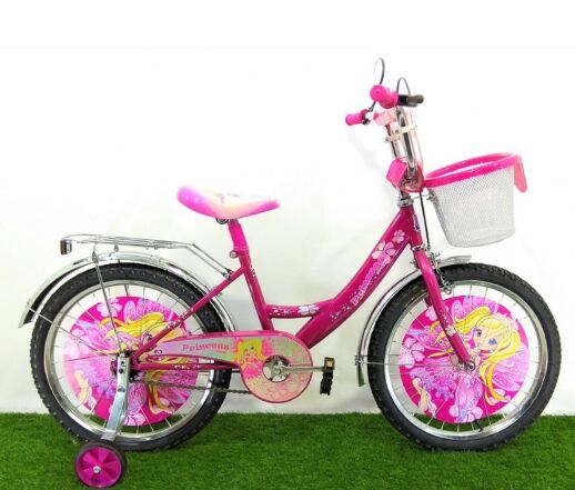 Дитячий двоколісний велосипед Mustang Принцеса 20 дюймів рожевий з кошиком