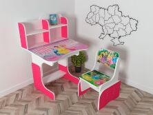 Дитяча парта шкільна растишка зі стільцем Принцеси Дісней, рожева 114