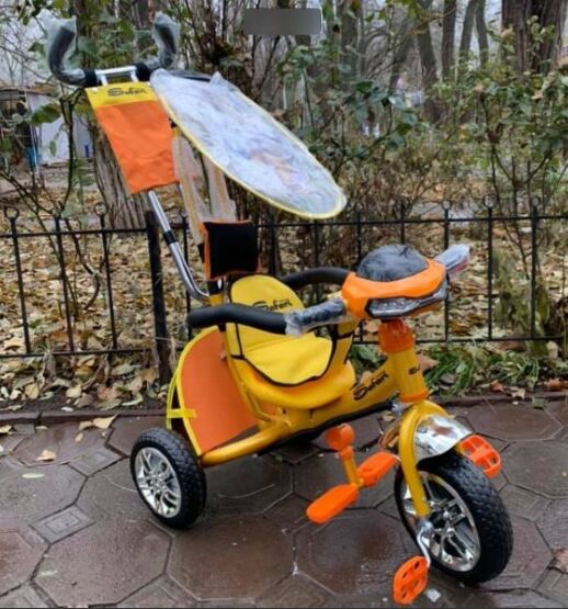 Велосипед дитячий триколісний Azimut BC-15 An Safari з фарою Єва колеса (жовтий)