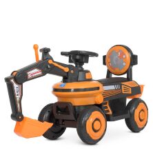 Дитячий одномісний електромобіль 2в1 Трактор з ковшем Екскаватора M4616L-7 ТОЛОКАР з шкіряним сидінням