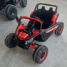 Дитячий електромобіль джип баггі M 6070EBLR-3(24V) шкіряне сидіння 2 мотора червоний