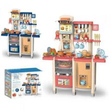 Дитяча ігрова Інтерактивна Кухня MJL-89 з водою і парою / плита, холодильник, мийка / 65 предметів / рожева*
