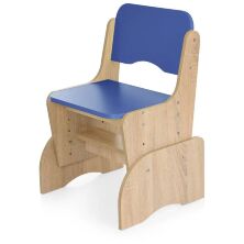 Дитяча дерев'яна парта зі стільчиком W903-14 регульована по висоті / з шафками / Синій + Дерево**