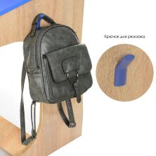 Дитяча дерев'яна парта зі стільчиком W903-14 регульована по висоті / з шафками / Синій + Дерево**