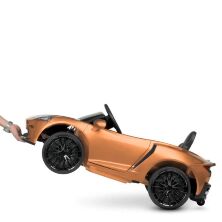 Дитячий одномісний електромобіль Легкова Машина McLaren M4638EBLRS-7 з шкіряним сидінням.Оранжевий фарбований