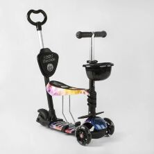 Самокат дитячий триколісний 5в1 Best Scooter 16102 із сидінням і батьківською ручкою/чорний
