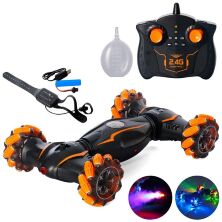 Машинка SY057 на радіокеруванні, трюкова, 40 см, пульт-браслет, музика, світло, пара, танцює, поворот 360