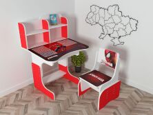 Дитяча парта шкільна растишка зі стільцем Людина Павук, червона 115