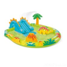 Дитячий надувний Ігровий центр із гіркою Батут Intex 57166 "Динопарк" 191 х 152 х 58 см/об'єм 143 л**