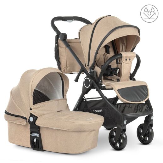 Універсальна дитяча коляска 2в1 EL CAMINO ME 1085 SAGA Denim Beige з прогулянковим блоком і люлькою Бежева