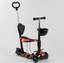 Самокат дитячий триколісний 5в1 Best Scooter 17334 із сидінням і батьківською ручкою/чорний