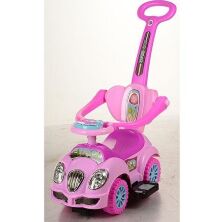 Каталка-Толокар з батьківською ручкою HZ 558 W-8, рожева