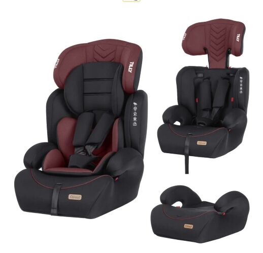 Дитяче автокрісло з бустером та регульованим підголовником TILLY Consul T-531/3 Red група 1,2,3 / червоне