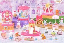 Ігровий набір з флоксовими фігурками 6702 “Парк розваг” 4 флоксові фігурки, атракціони, аксесуари, улюбленець, меблі