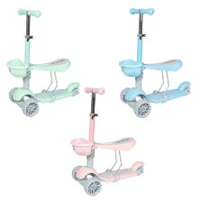 Самокат дитячий триколісний GS-0077 пластиковий з сидінням і передній кошиком (3 кольори)