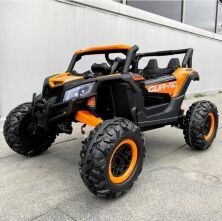 Дитячий електромобіль джип баггі M 6070EBLR-7(24V) шкіряне сидіння 2 мотора помаранчевий