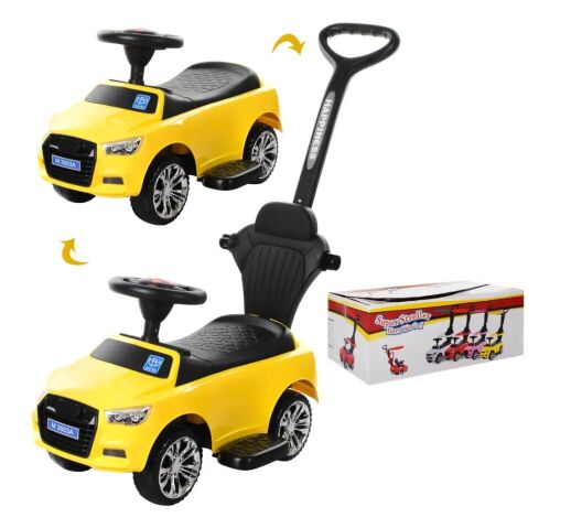 Дитяча машинка каталка толокар Bambi M 3503A-6 (MP3) жовтий**
