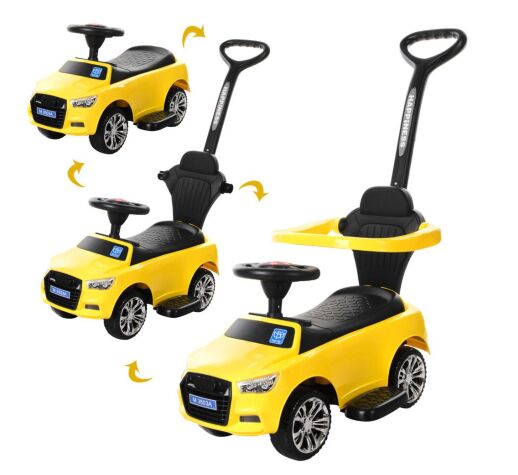 Дитяча машинка каталка толокар Bambi M 3503A-6 (MP3) жовтий**
