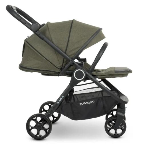 Універсальна дитяча коляска 2в1 EL CAMINO ME 1085 SAGA Denim Khaki з прогулянковим блоком і люлькою Хакі