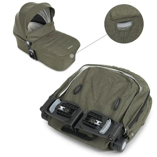 Універсальна дитяча коляска 2в1 EL CAMINO ME 1085 SAGA Denim Khaki з прогулянковим блоком і люлькою Хакі