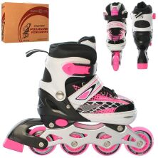 Розсувні дитячі ролики PROFI A 4140-S-P алюмінієва рама/розмір 31-34 устілка 18.5 cм/рожеві