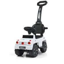 Машина каталка толокар BAMBI M 3899 L-1 Mercedes шкіряне сидіння батьківська ручка біла