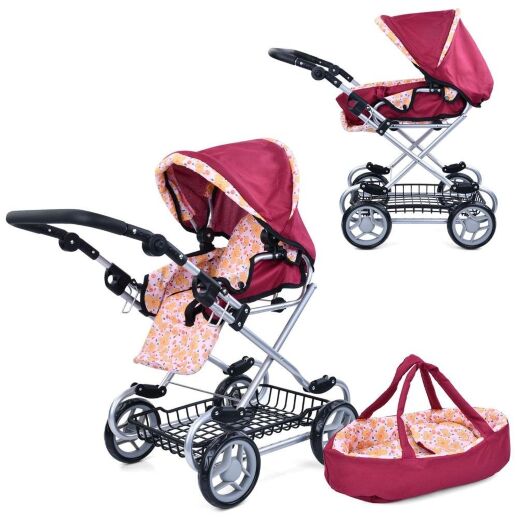 Прогулянкова коляска для ляльки MELOGO 9346W з люлькою-переноскою / 2 види