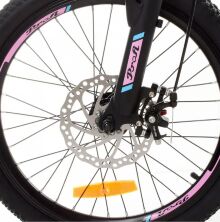 Алюмінієвий дитячий двоколісний велосипед PROFI 20 дюймів G20OPTIMAL A20.2 SHIMANO / колір чорно(мат)-рожевий*