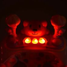 Дитячі ходунки качалка BAMBI M 3656A-S Ведмедик з музичної ігровою панеллю і батьківською ручкою / синні*