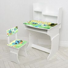 Дитяча парта регульована шкільна зі стільцем 904-126(UA) малюнок Котики**