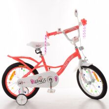 Двухколесный детский велосипед PROFI 16 дюймов SY16195 Angel Wings коралловый **