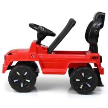 Машина каталка толокар BAMBI M 3899L-3 Mercedes шкіряне сидіння батьківська ручка червона