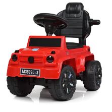 Машина каталка толокар BAMBI M 3899L-3 Mercedes шкіряне сидіння батьківська ручка червона