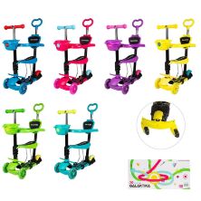 Дитячий триколісний самокат МАКСІ з сидінням 5в1 GS-0082 З батьківською ручкою і бортиками.В наявності 6 кольорів