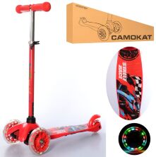 Самокат дитячий iTrike BB 3-040-R MINI сталь+пластик світяться колеса малюнок червоний**