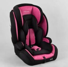 Універсальне дитяче автокрісло JOY 10866 група 1+2+3 система кріплення ISOFIX / чорно-рожеве