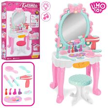 Дитячий туалетний столик, Трюмо для дівчинки LIMO TOY 7938 зі стільчиком і аксесуарами / рожевий**