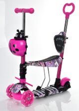 Самокат дитячий триколісний 5в1 (беговел) iTrike JR3-058-I-WP9 MAXI з кошиком і сидінням / рожевий**