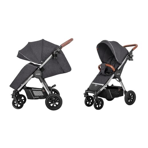 НОВИНКА! Прогулянкова дитяча коляска CARRELLO Supra CRL-5510 Solid Grey з регульованою ручкою / темно-сіра
