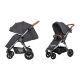 НОВИНКА! Прогулянкова дитяча коляска CARRELLO Supra CRL-5510 Solid Grey з регульованою ручкою / темно-сіра