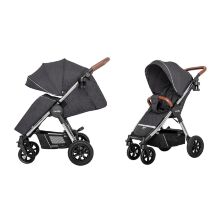 НОВИНКА! Прогулянкова дитяча коляска CARRELLO Supra CRL-5510 Solid Grey з регульованою ручкою / темно-сіра