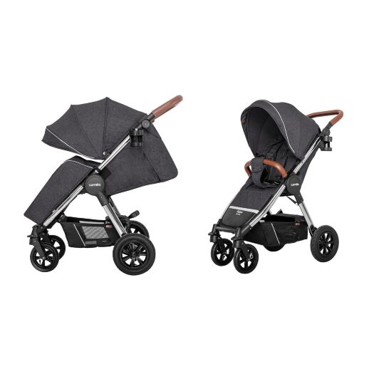 НОВИНКА! Прогулянкова дитяча коляска CARRELLO Supra CRL-5510 Solid Grey з регульованою ручкою / темно-сіра