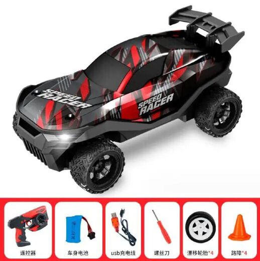 Дитяча Дрифт машинка на радіокеруванні зі змінними колесами та підсвічуванням 33633 Червона