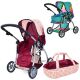 Лялькова коляска-трансформер MELOGO 9672 Коляска для ляльки металева з люлькою-перенескою