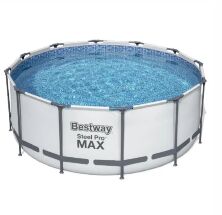 Каркасний круглий басейн Bestway 56420 (366х122см) зі сходами тентом і картриджних фільтр-насосом